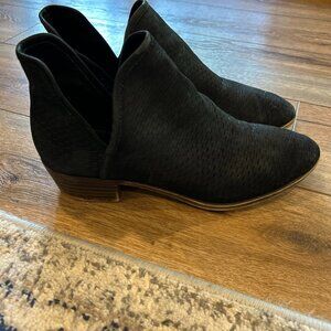 Lucky Brand Boots Baley Ankle Bootie Black Leather Cut Away Women’s Size 11M